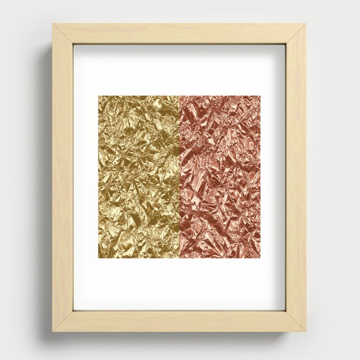 Gold Orange Foil Modern Collection Recessed Framed Print
