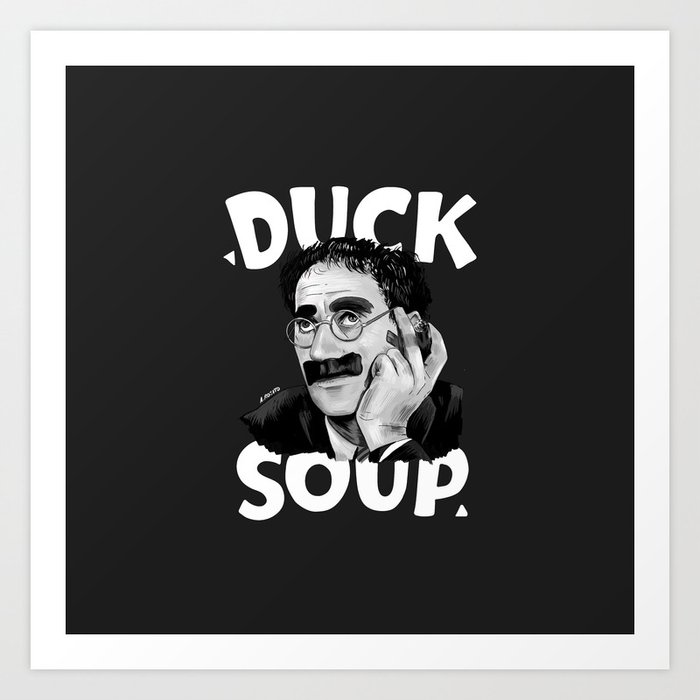 Groucho Marx - Duck Soup with Title Illustration Art Print