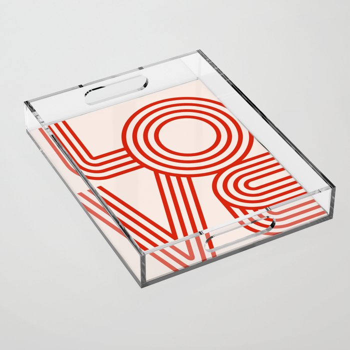 Love Typography Acrylic Tray