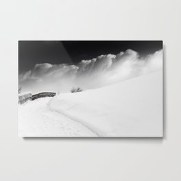 snow and cloud Metal Print | Photo, Beautiful, Snowy, Dramatic, Cloud, Picturesque, Winter, Snow, Path, Countryside 