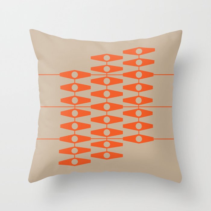 abstract eyes pattern orange tan Throw Pillow