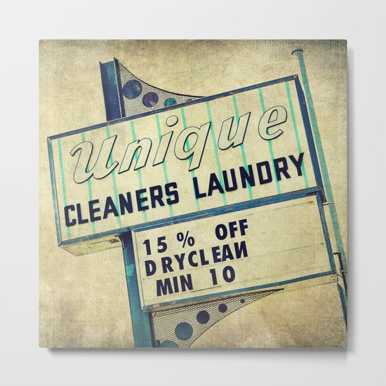 Unique Laundry Sign Metal Print