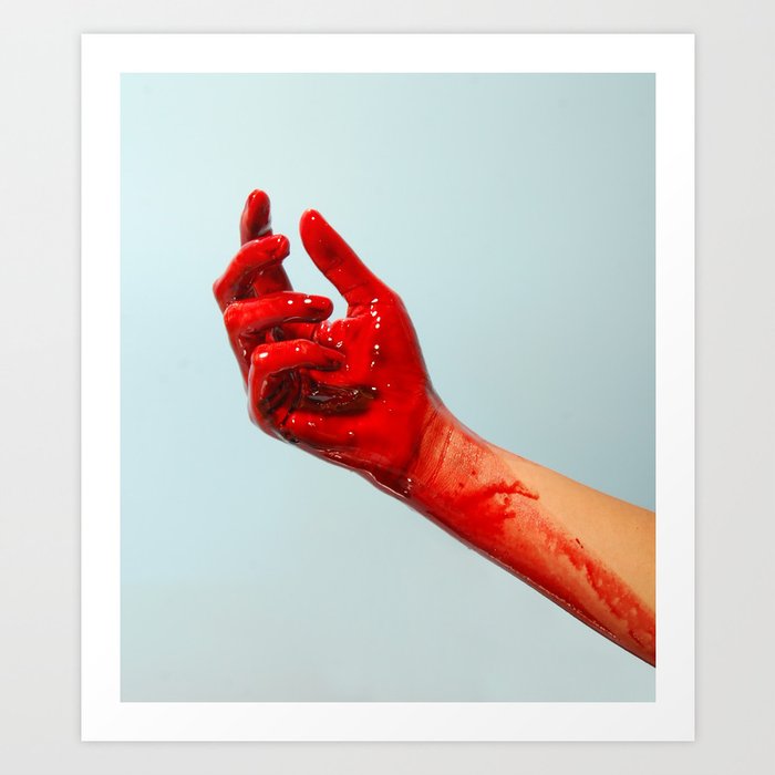 Bloody Hand Art Print by Nikki Alfonzo | Society6