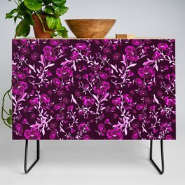 Mysterious flowers in the dark - magenta, purple, black series 2 A Credenza