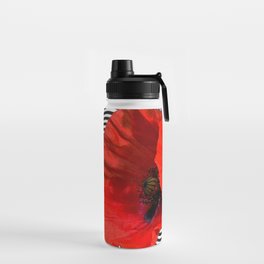 Op Art Poppies Water Bottle