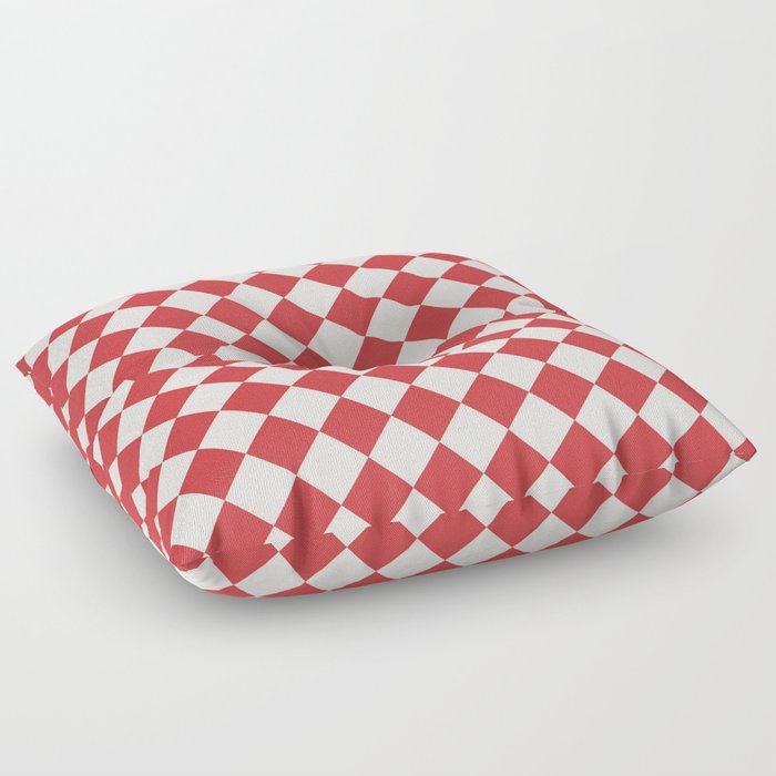 Red And White Checkered Diamond Pattern Floor Pillow By Red And White Checkered Diamond Pattern Floor Pillow By Boutiquebijou Society6
