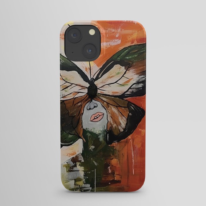 Abstract printing original, Modern painting art, Butterfly art. iPhone Case