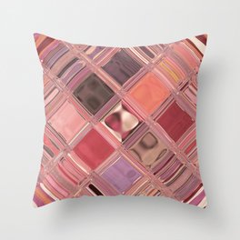 Modern Tile Mosaic Macro Tangerine Pink Lavender Throw Pillow