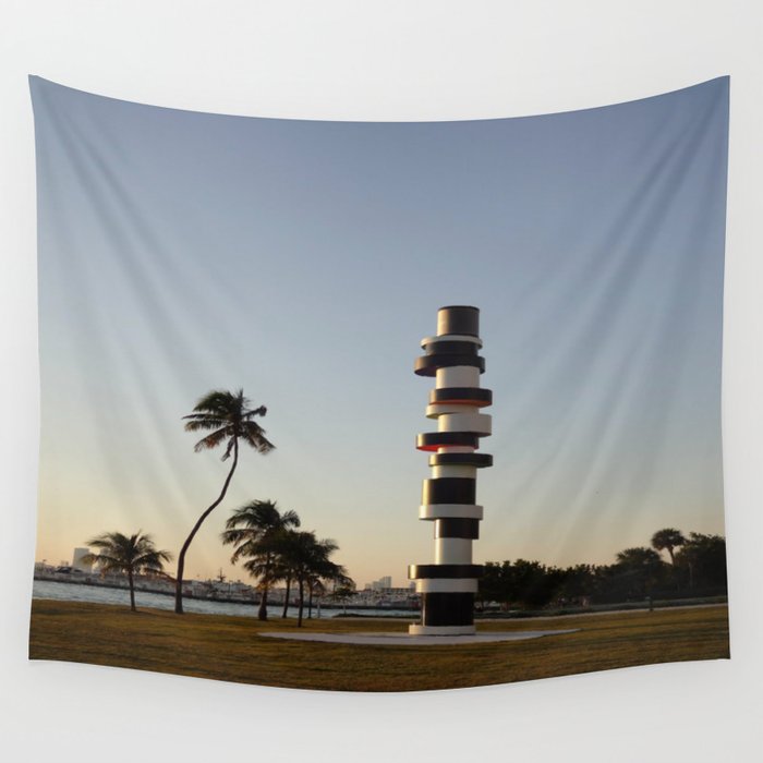 Lighthouse and a Sunset Wall Tapestry