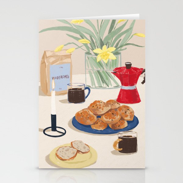 Coffee and Bread Stationery Cards