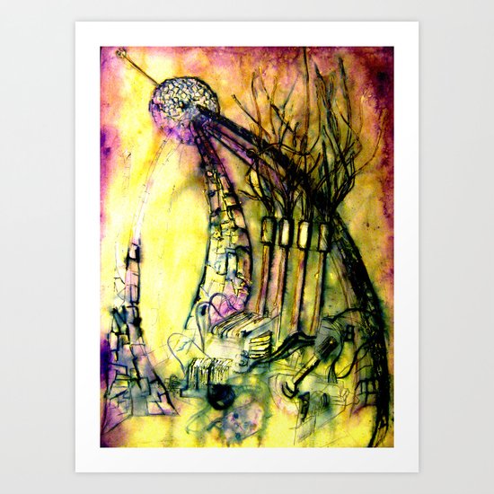 sculpting the earth Art Print