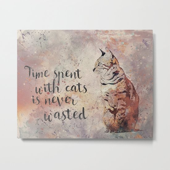 Time spent with cats is never wastet Metal Print