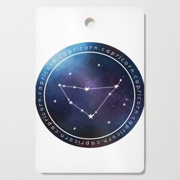 Capricorn Zodiac | Nebula Circle Cutting Board