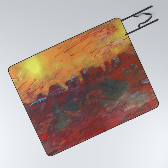 Red Sky at Night Picnic Blanket
