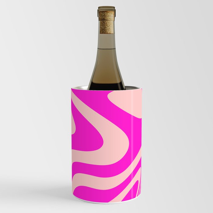 Magenta and Pink Zebra Abstract Marble Pattern Design Wine Chiller