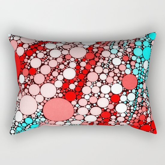 Bubble shower,red,aqua Rectangular Pillow
