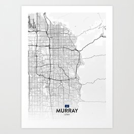 Murray, Utah, United States - Light City Map Art Print