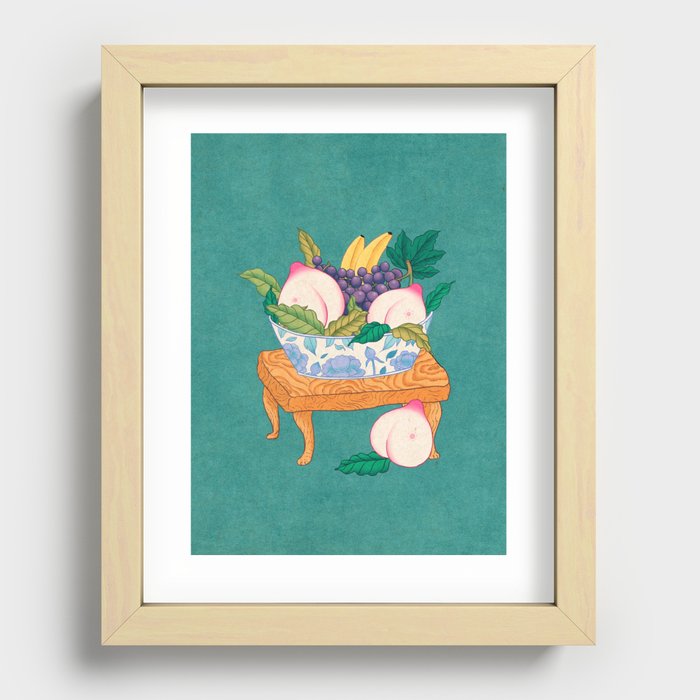 Minhwa: Fruits on the Paw Table A Type Recessed Framed Print