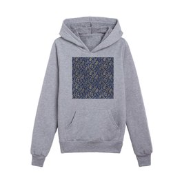 Gold Leaves Navy Blue Sea Collection Kids Pullover Hoodies