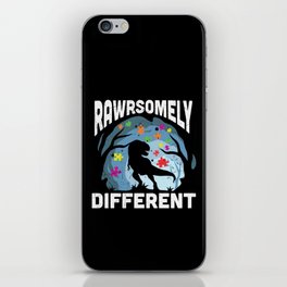 Rawrsomely Different Autism Awareness Dinosaur iPhone Skin