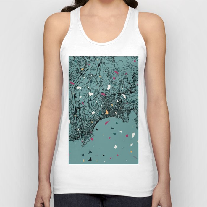 France, Nice. Terrazzo City Map. Town Maps Drawing Tank Top