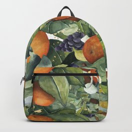 Orange Blossom Greenery Backpack | Abundant, Summer, Pattern, Orange, Blossom, Abundance, Leaves, Orange Garden, Orange Leaf, Orange Pattern 