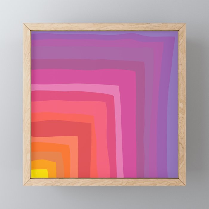 Vivid Vibrant Geometric Rainbow Framed Mini Art Print