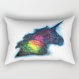 Rainbow unicorn galaxy watercolor Rectangular Pillow