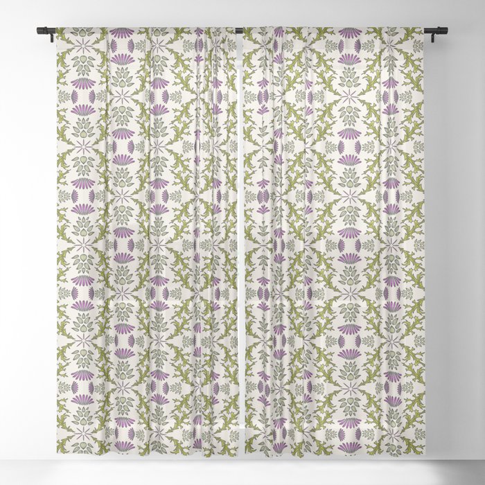 Wild Thistle Meadow Sheer Curtain
