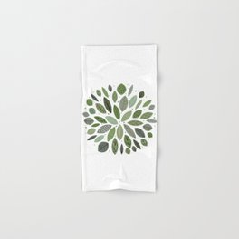 Mid-Century Green Leaves Hand & Bath Towel