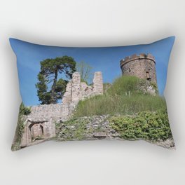Medieval Castle Ruins on the Hill Alsace France Rectangular Pillow