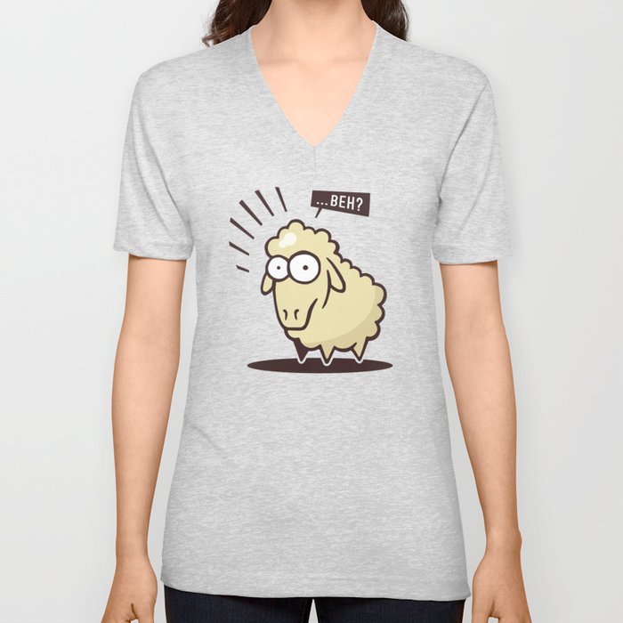 Scared Lamb! V Neck T Shirt