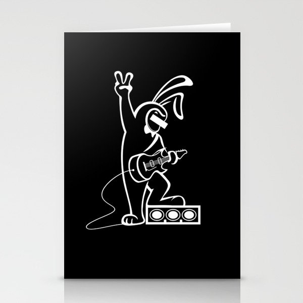 Bunny with guitar Stationery Cards