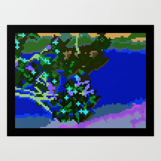 Sakura pixel Art Print