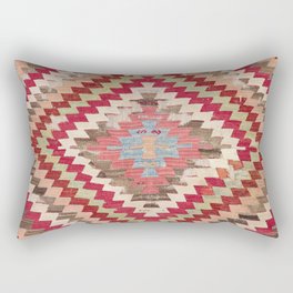 Baklava Chevron Star // 18th Century Authentic Colorful Light Pink Green Blue Accent Pattern Rectangular Pillow