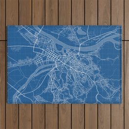 Belgrade City Map of Serbia - Blueprint Outdoor Rug