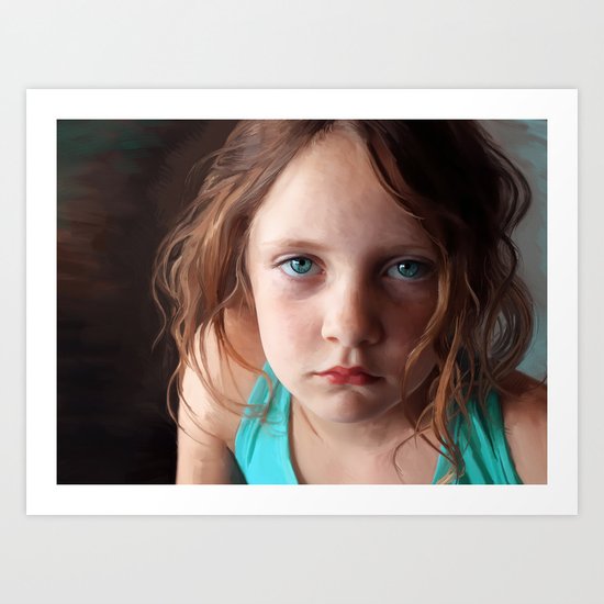Portrait - the day she was sick and didn't want to smile Art Print