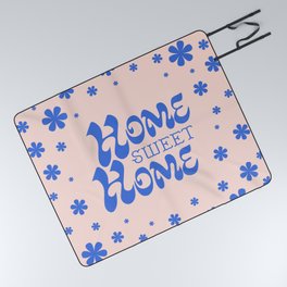 Home Sweet Home, Blue and Light Pink Picnic Blanket
