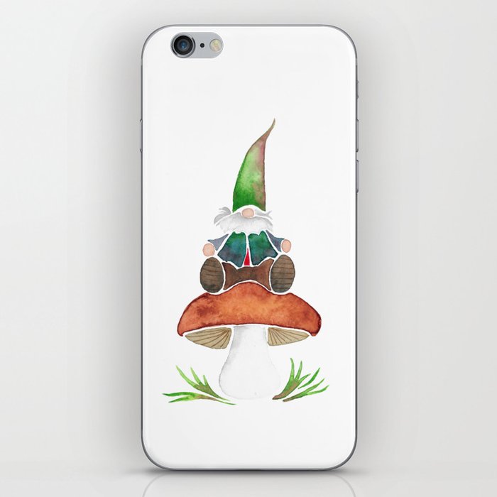 Gnome Sitting on a Mushroom iPhone Skin