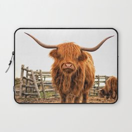 Highland Cow in a Fence Laptop Sleeve