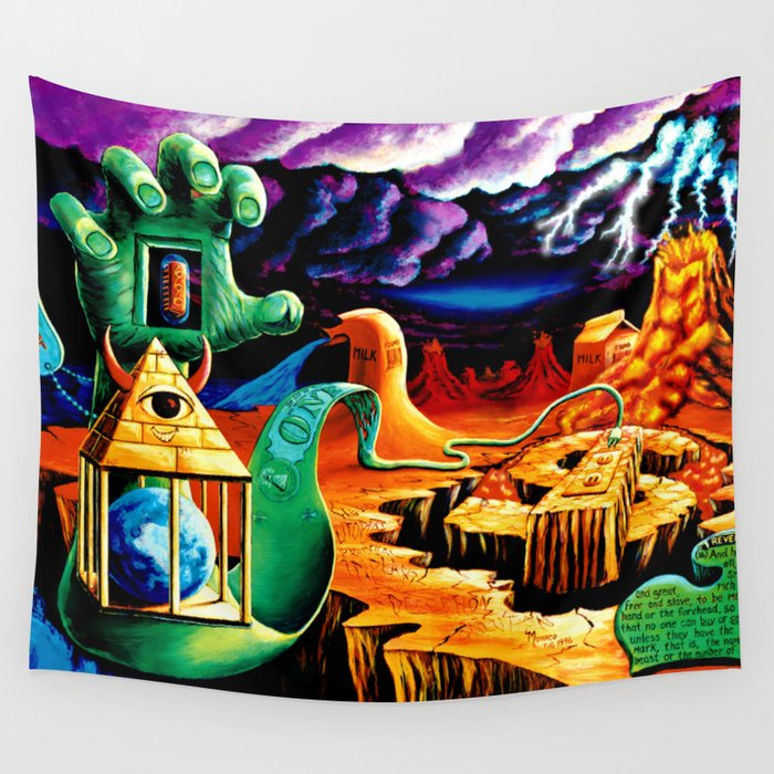 Vintage Cool Trippy Hippie Room Wall Decor Art Psychedelic Retro Hippy Surreal 90's Wall Tapestry