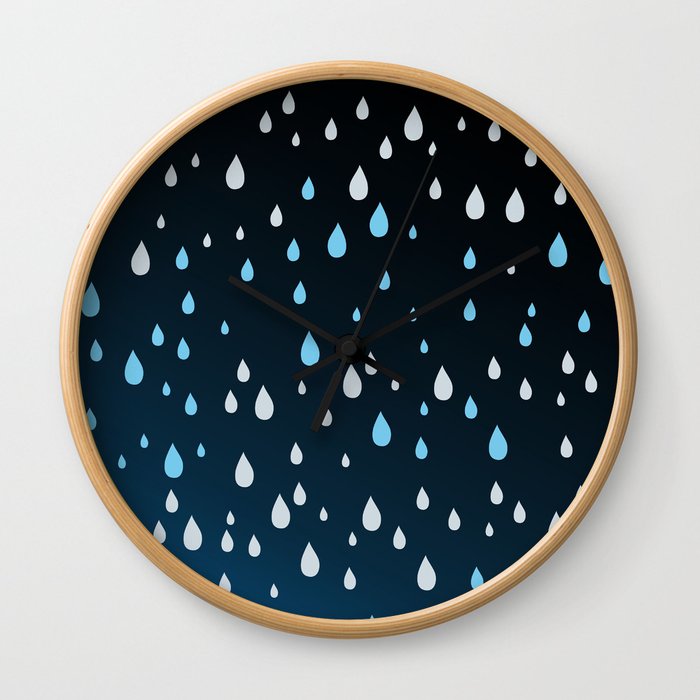 Rain Rain Rain Wall Clock