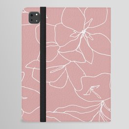 Floral Drawing on Pale Pink iPad Folio Case