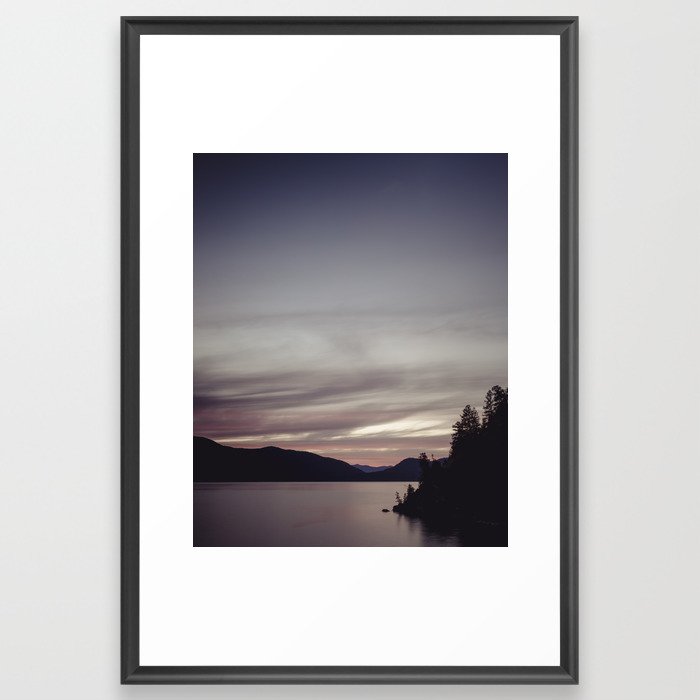 evening on the lake Framed Art Print