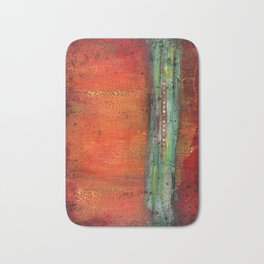 Copper Bath Mat | Mixed Media, 3D, Paperrescuedesigns, Teal, Acrylic, Industrial, Painting, Abstractpainting, Copper, Modernart 
