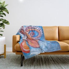 Colorful Octopus Throw Blanket