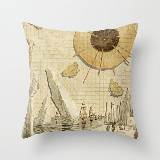 paper I :: butterflies/icebergs Throw Pillow