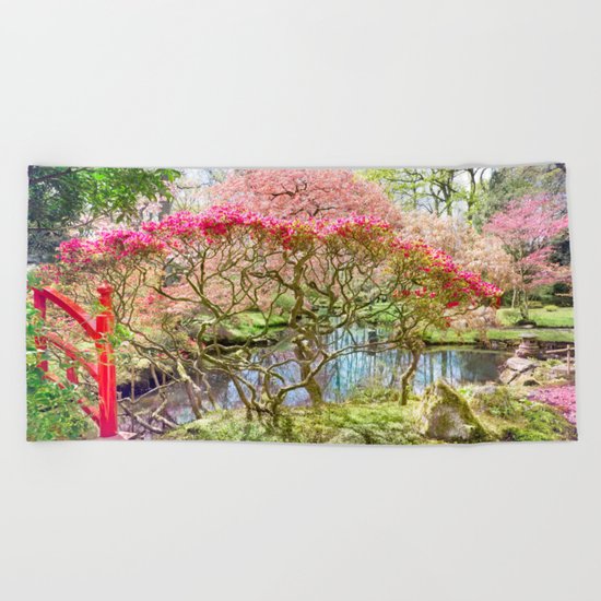 Japanese Garden Beach Towel