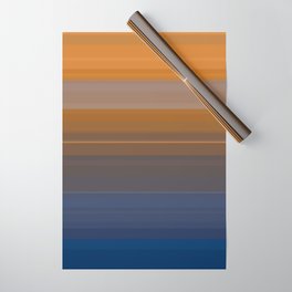 Burnt Orange and Dark Blue Stripes Wrapping Paper