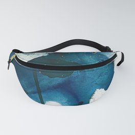 Untamed: a pretty, minimal, abstract painting in blue, white and gold by Alyssa Hamilton Art  Fanny Pack | Contemporary, Blueandgold, Phone, Acrylic, Painting, Fineart, Print, Bathroom, Homedecor, Curated 
